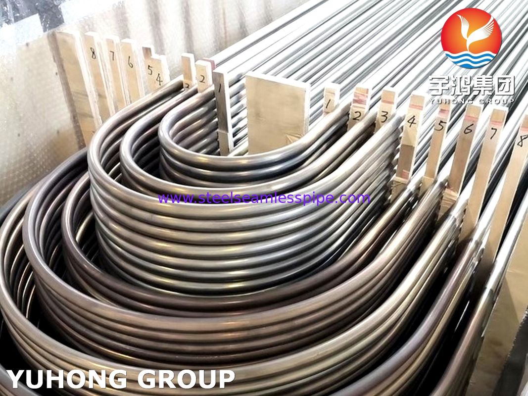 أنبوب انحناء U من الفولاذ المقاوم للصدأ غير الملحوم ASTM A213 / ASME SA213 TP321 / TP321H / TP347H للمراجل