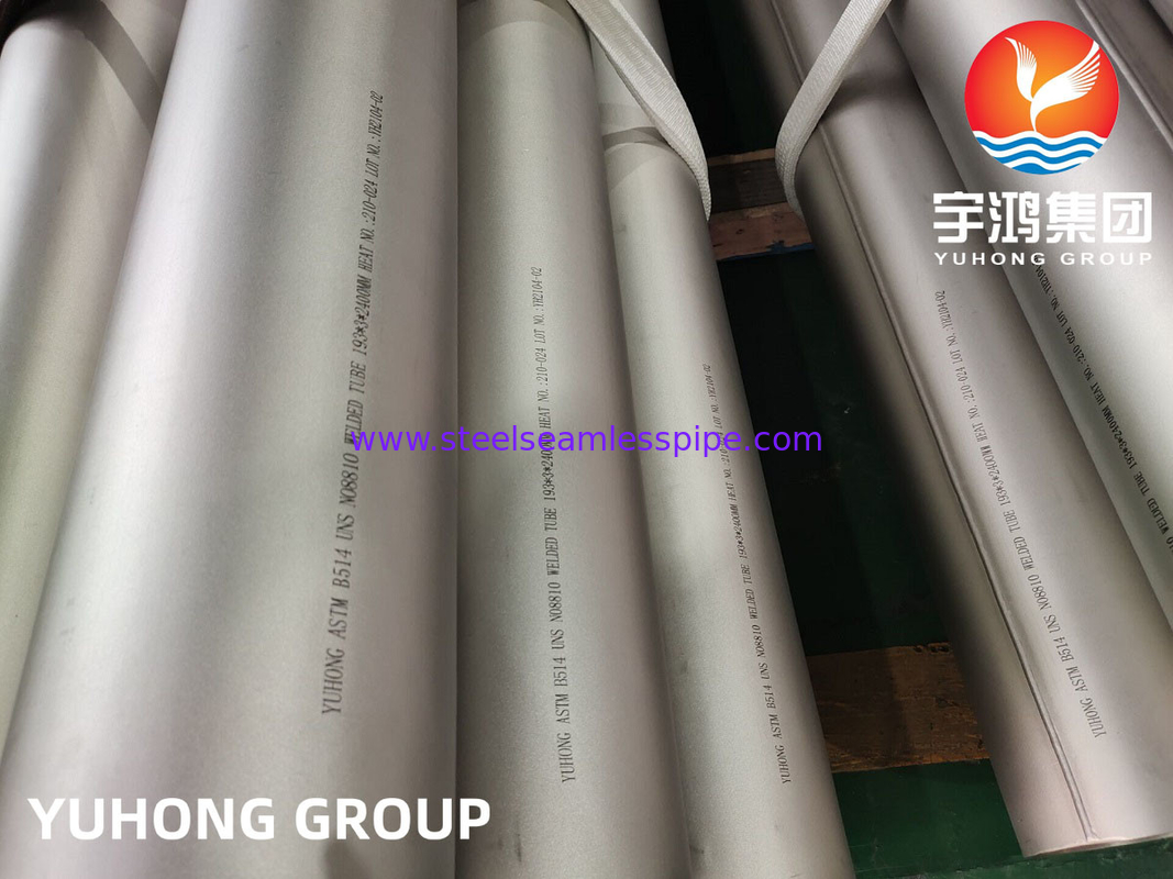 ASTM B514 انكونيل 800H UNS N08800 انكونيل نيكل سبيكة الأنبوب المطاطي لمعالجة الغاز