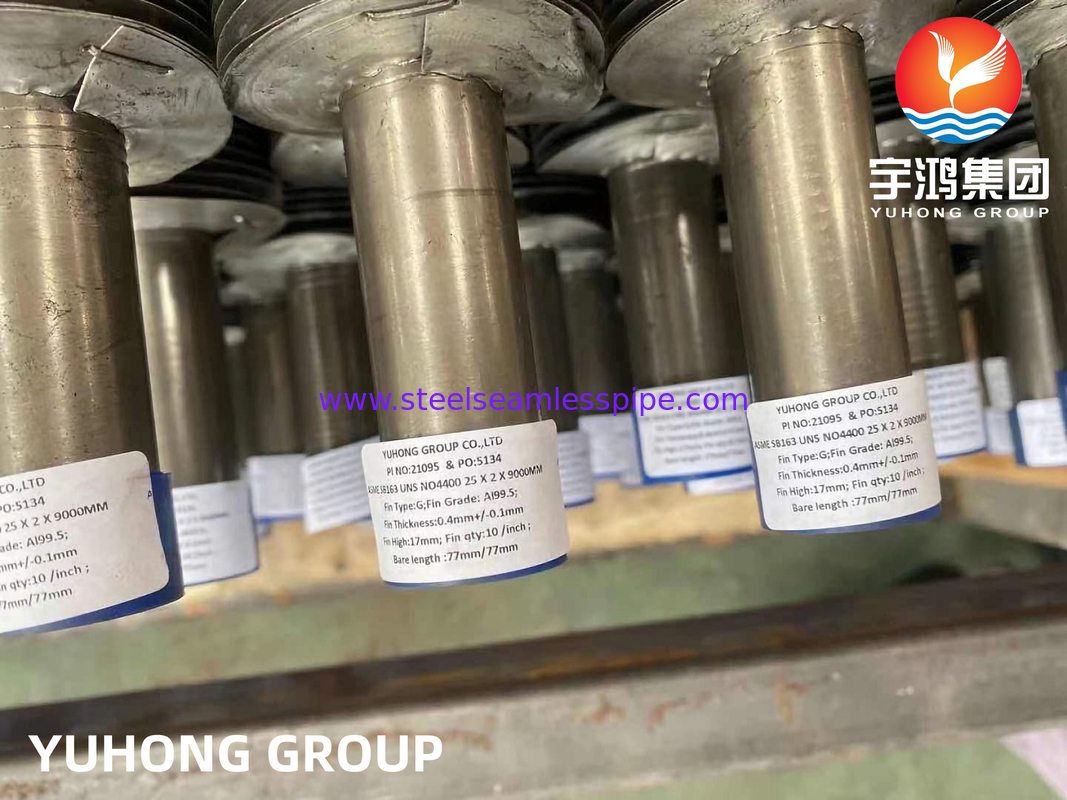 ASME SB163 مضمن G Type Monel 400 أنبوب ذو زعانف مع آل فين