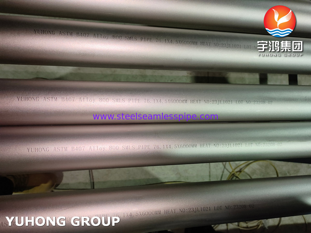 أنابيب ASTM B407 Incoloy 800 غير الملحومة، القطر الخارجي 10-300 مم، محلول ملدن لتكسير الإيثيلين