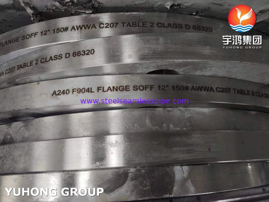ASTM A240 F904L الفولاذ المقاوم للصدأ AWWA C207 الجدول 2 درجة D الانزلاق على FF Flange