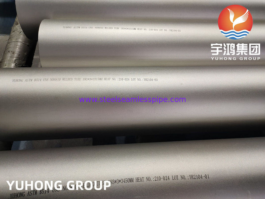 ASME SB514 Incoloy 800H أنابيب اللحام النيكل الحديد الكروم سبائك الصلب للخدمة التآكلية العامة