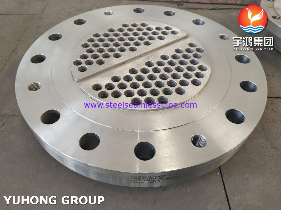 الصفحة الأنبوبية من الصلب الكربوني ASME SA516 Gr.70N ، لوحة وعاء الضغط لمبادلات الحرارة