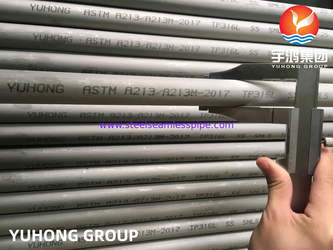 ASME SA213 TP316L أنبوب الفولاذ المقاوم للصدأ بلا خيوط BWG 20 0.89mm للبرودة الجافة