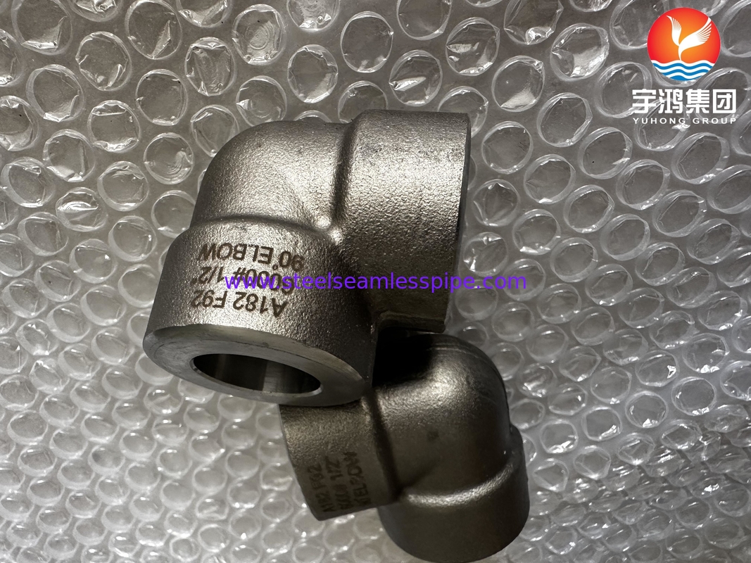 A182 F53 F92 1/2&quot; #3000 90 درجة المرفق مصفح ASME B16.11 لمحطات الطاقة