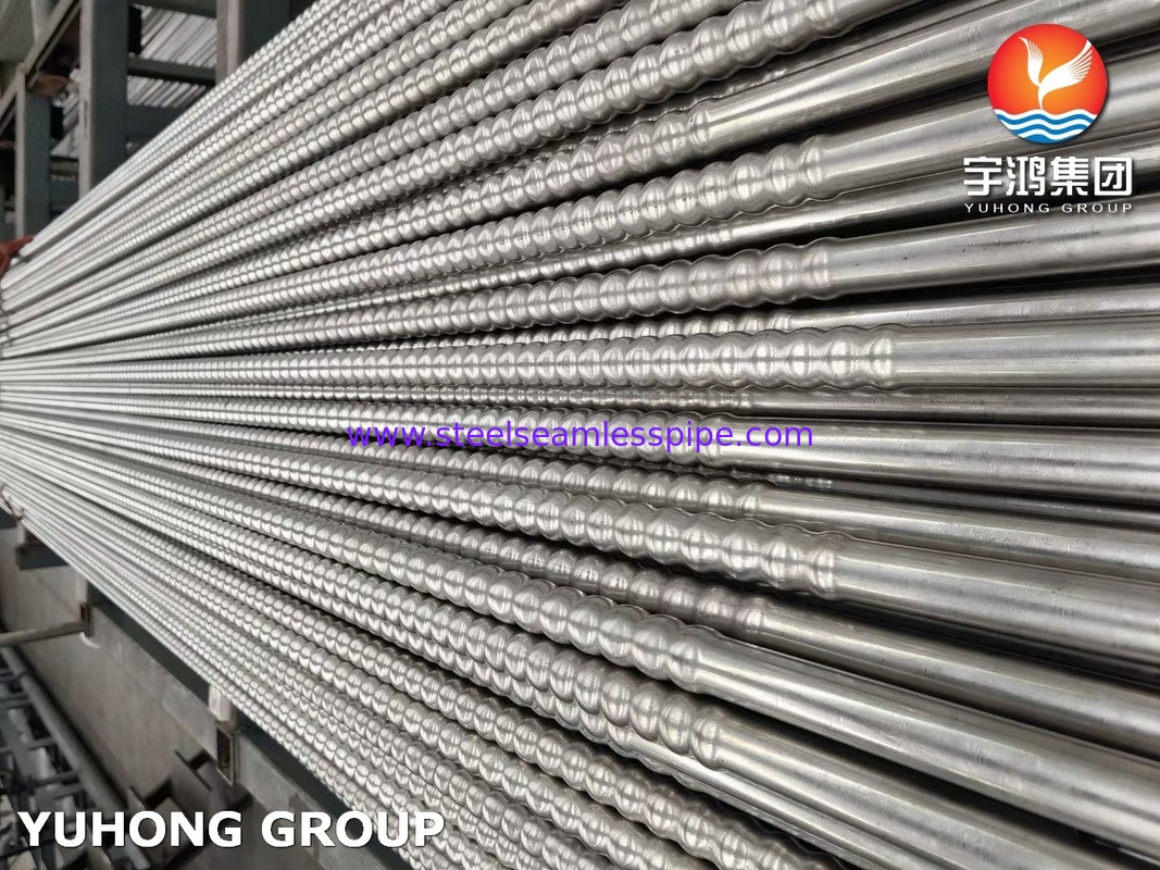 ASTM A213 TP304 الأنبوب المموج من الفولاذ المقاوم للصدأ الأنبوب المحسن لنقل الحرارة