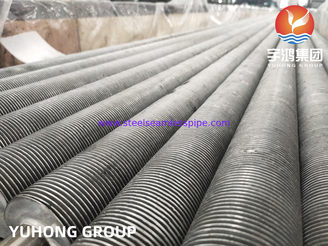 ASME SA249 TP304 AL الأنابيب المكشوفة ذات الأجنحة من النوع T لتبادل الحرارة في الفرن الجاف