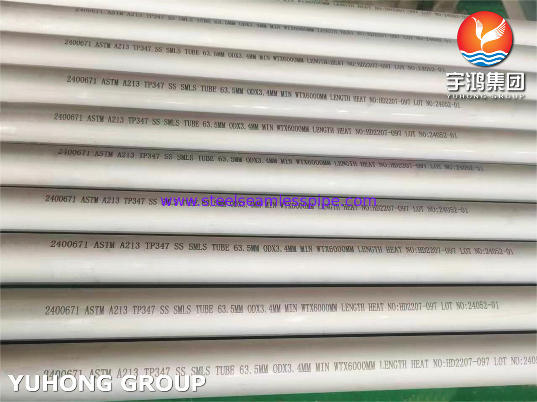 ASTM A213/ASME SA 213 TP347/TP347H أنبوب بلا مسام من الفولاذ المقاوم للصدأ في غلاية المبادل الحراري