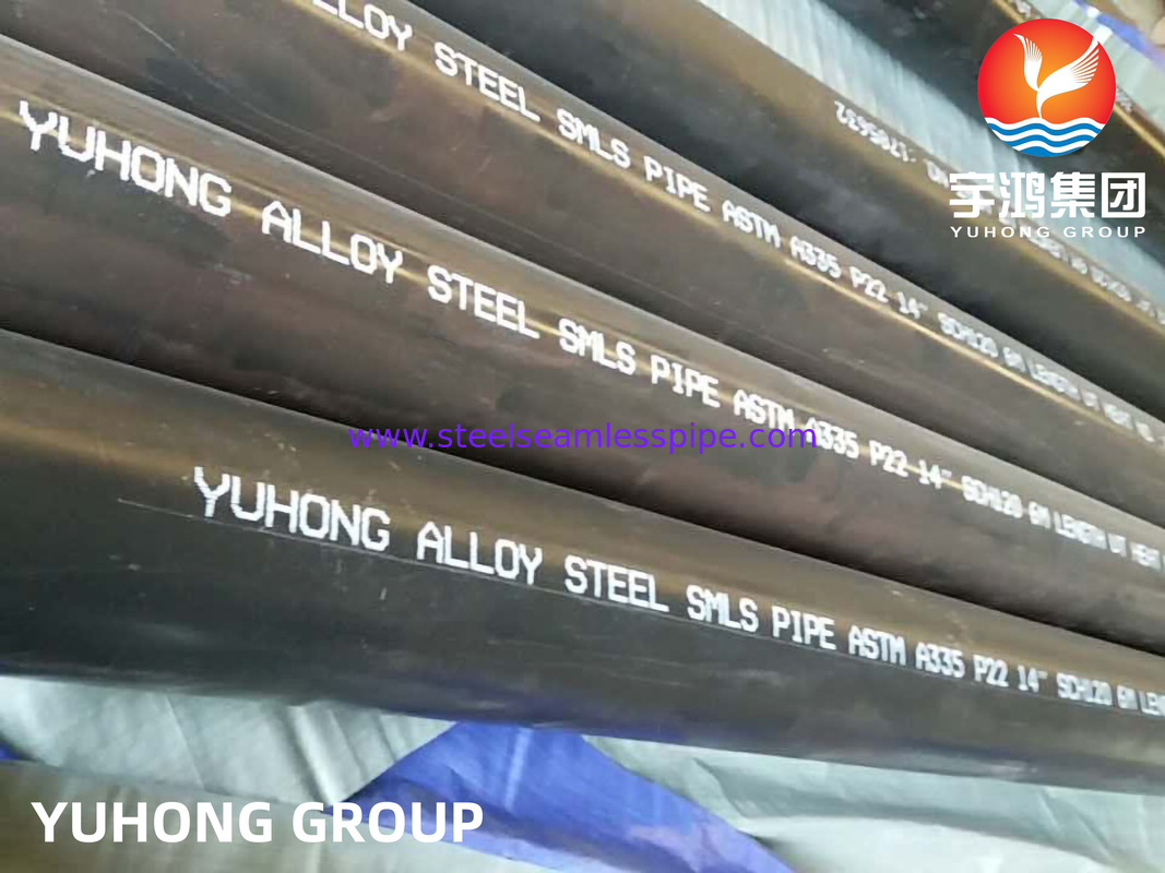 ASTM A335 P22 2-1/4Cr أنابيب بلا خيوط من الفولاذ اللاصق لمحطة توليد الطاقة / المرجل / الطاقة النووية