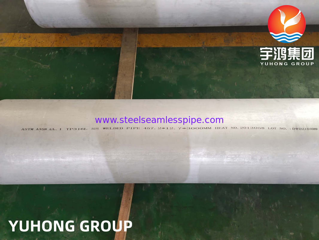 ASTM A358 Gr.1 TP316L أنابيب مصفحة من الفولاذ المقاوم للصدأ لمصانع معالجة المياه