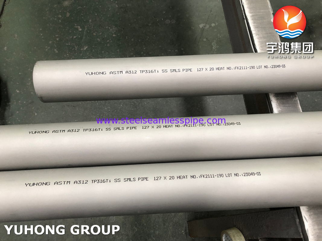 ASTM A312 316Ti أنابيب الفولاذ المقاوم للصدأ ذات الجدران السميكة مقاومة قوية للتآكل