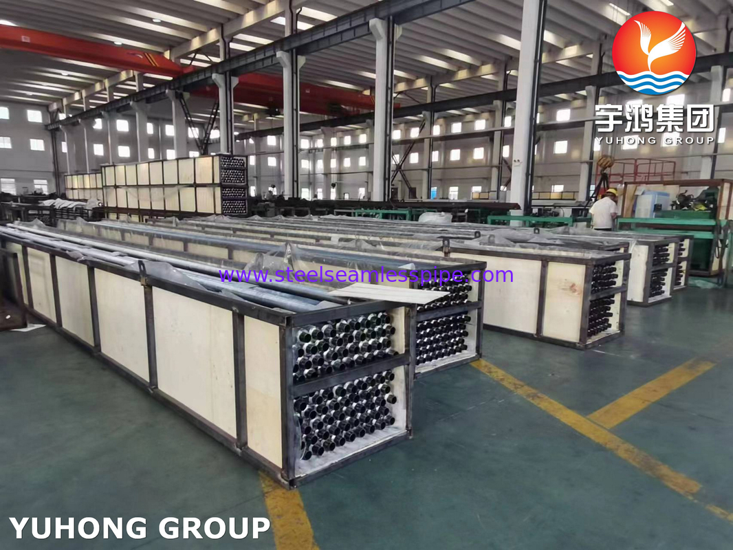 ASTM A210 GR.A1، أنبوب زعانف متضمن من الفولاذ الكربوني مع شريط الألومنيوم، 100٪ ECT