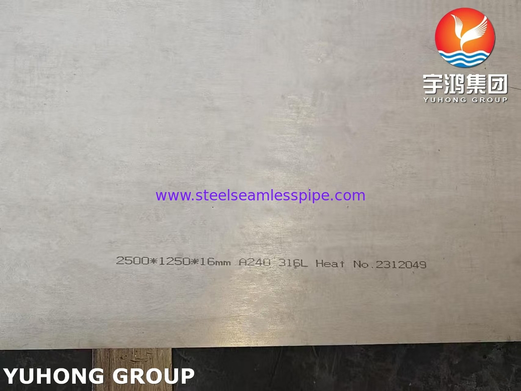ASTM A240 SS316L 1.4404 S31603 صفيحة الفولاذ المقاوم للصدأ للنفط والغاز