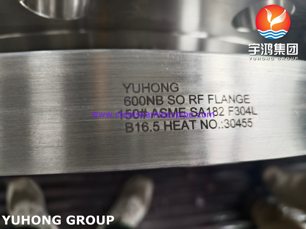 ASME SA182 F304L الفولاذ المقاوم للصدأ طحالب مزورة انزلاق على SO رفعت RF B16.5