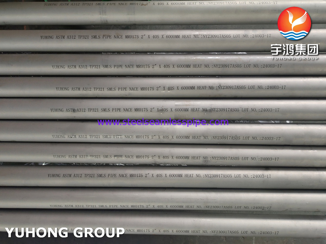ASTM A312 TP321 أنابيب بلا خيوط من الفولاذ المقاوم للصدأ المخلل والمصقول لصناعة الغاز النفطي والصناعة الكيميائية