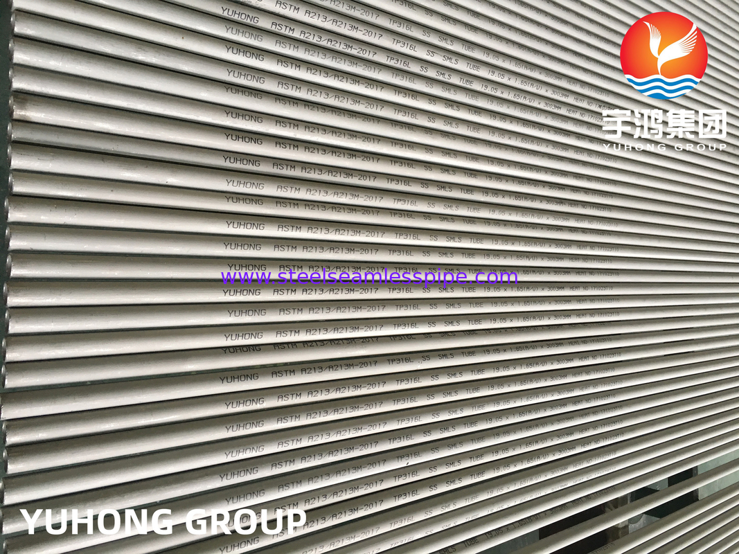 ASTM A213 TP316L أنبوب بلا خلط من الفولاذ المقاوم للصدأ لحاويات التخزين والمصافي