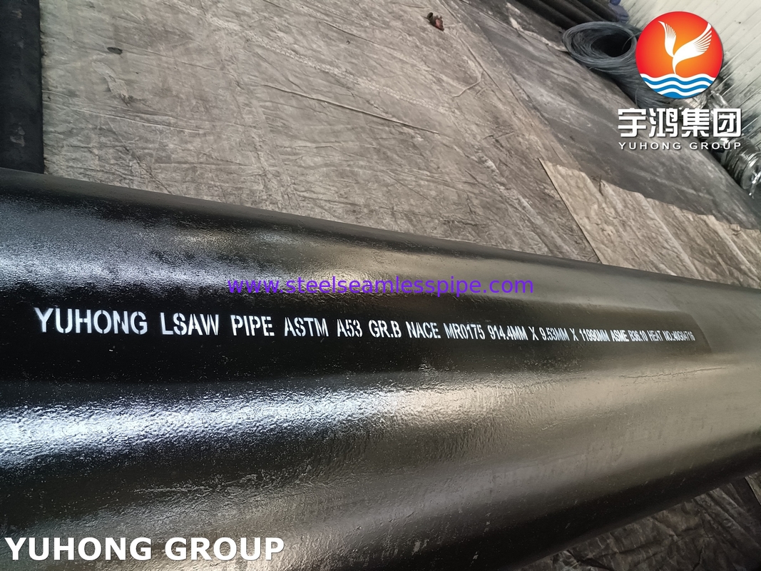 ASTM A53 / ASME SA53 الدرجة B LSAW أنابيب لحام من الفولاذ الكربوني NACE للأنابيب الصناعية