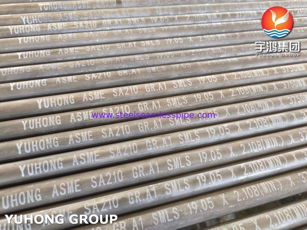 ASTM A210 / ASME SA210 Gr A1 أنبوب الفولاذ المتوسط الكربونية السلس للجدار الحد الأدنى للغلادة
