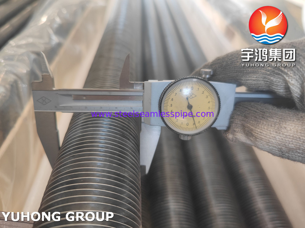 أنبوب زعانف من الفولاذ الكربوني ASTM A179، أنبوب زعانف من النوع L، مع شريط ألومنيوم لمبرد الهواء
