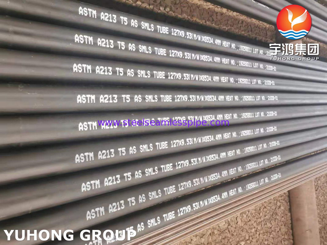 ASTM A213 T5 (UNS K41545) أنبوب بلا خيوط من الفولاذ اللاسلكي للدفء والحرارة العالية
