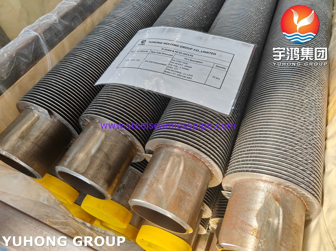 ASME SA335 P22 أنبوب فولاذي سبائكي غير ملحوم HFW أنبوب زعانف صلب لنظام استعادة حرارة العادم
