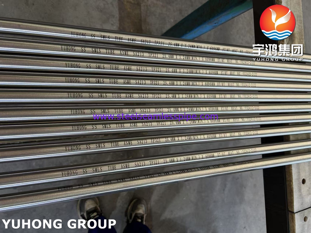 ASME SA213 TP321 أنابيب من الفولاذ المقاوم للصدأ غير الملحومة على شكل حرف U لمجموعات المبادلات الحرارية