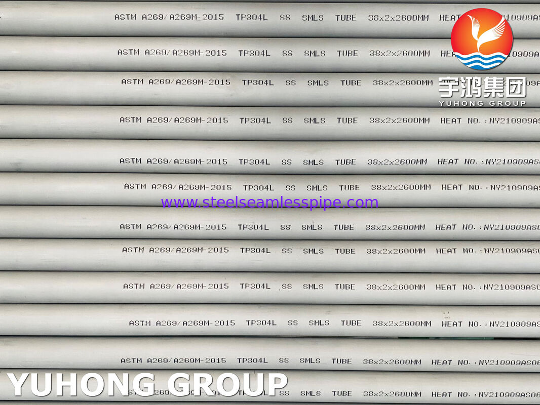 ASTM A269 TP304L / 03Х18Н11 أنبوب الفولاذ المقاوم للصدأ بلا مسام للخدمة التآكلية