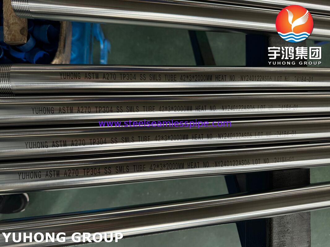 ASTM A270 TP304 3A الأنابيب الصحية من الفولاذ المقاوم للصدأ لمصنع المشروبات ، نهاية الخيط NPT