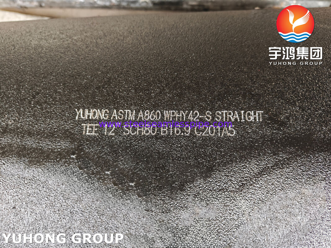 ASTM A860 WPHY42-S Tee متساوية صلبة عالية القوة لحام مؤخرة للأنظمة أنابيب الضغط العالي