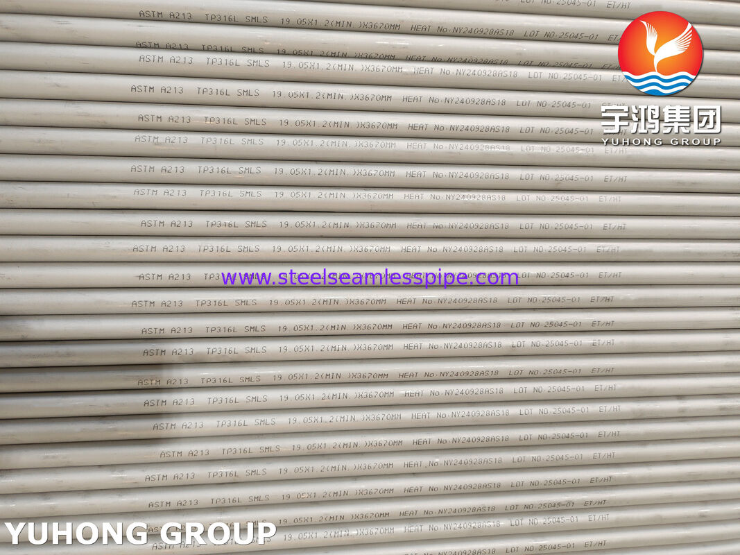 أنبوب الفولاذ المقاوم للصدأ ASTM A213 TP316L بدون خيوط لمبادلات الحرارة والمقلاعات وتطبيقات عالية مقاومة للتآكل