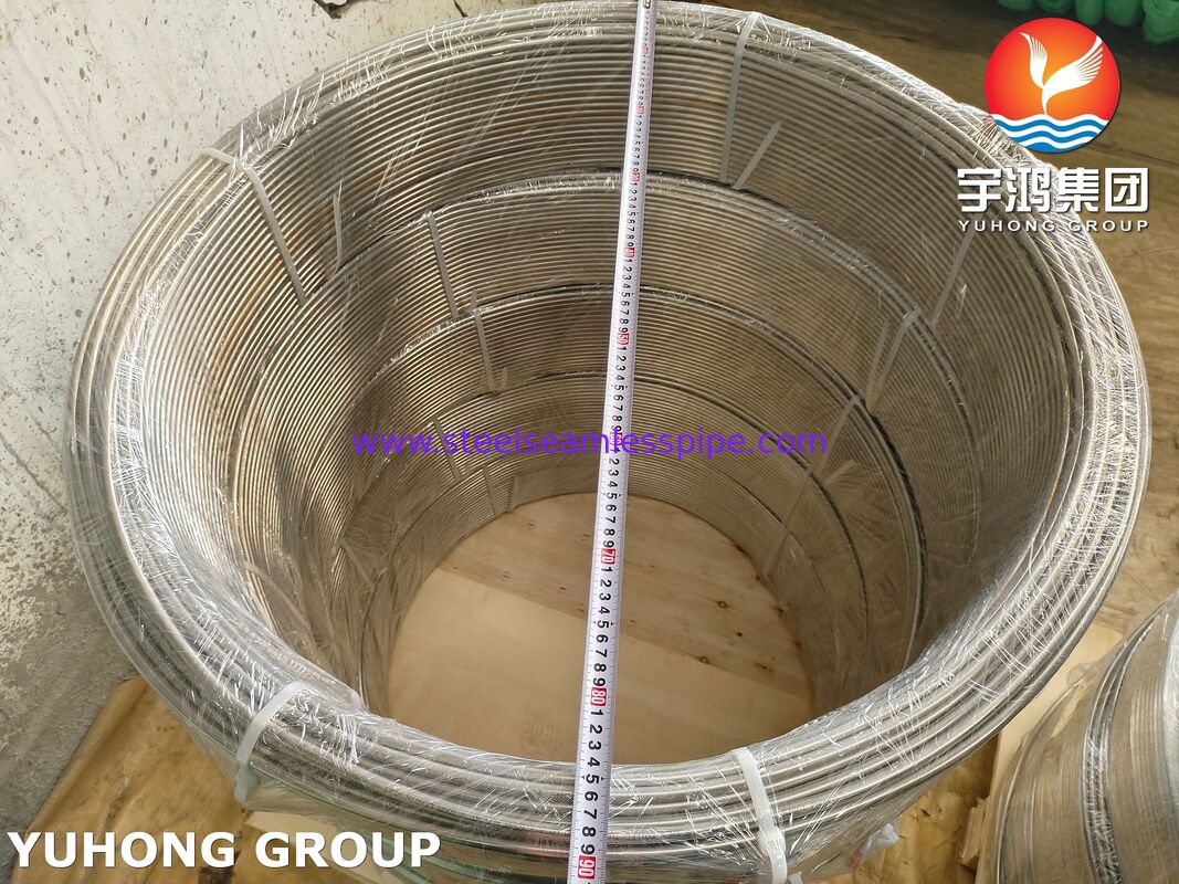 ASTM A269 TP316L الأنبوب الملفوف المشمس الساطع من الفولاذ المقاوم للصدأ لتطبيقات السوائل الصناعية