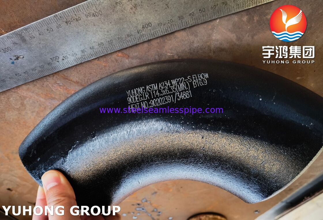ASTM A234 WP22 90 درجة كوع من سبائك الصلب Cr-Mo لخطوط الأنابيب ذات درجة الحرارة والضغط المتوسطة إلى العالية
