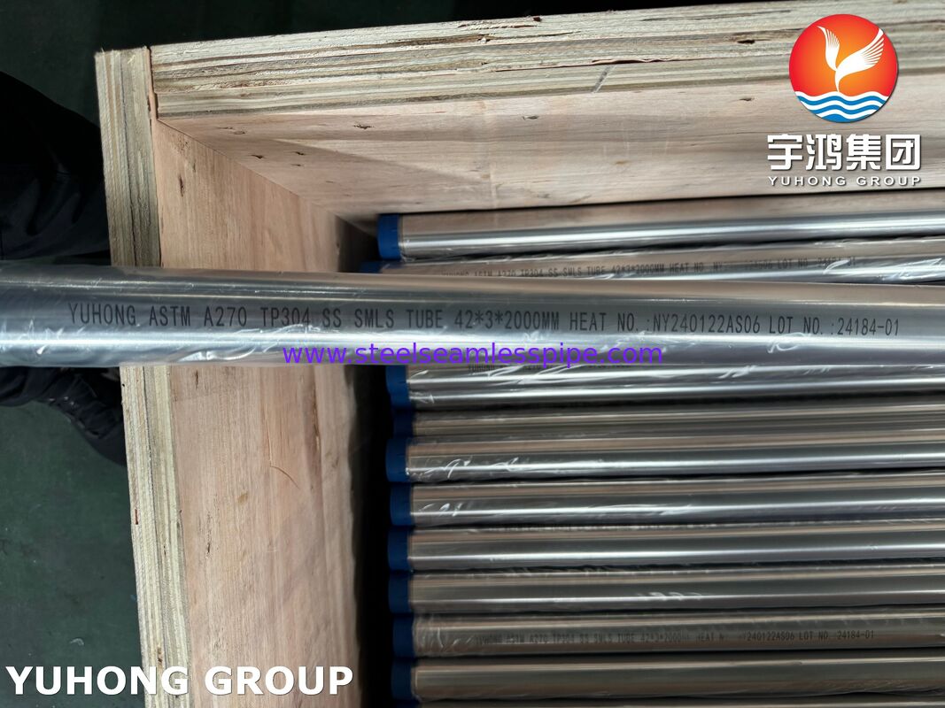 ASTM A270 3A TP304 BA الأنبوب الصحي الخالي من اللحام من الفولاذ المقاوم للصدأ لصناعة السكر