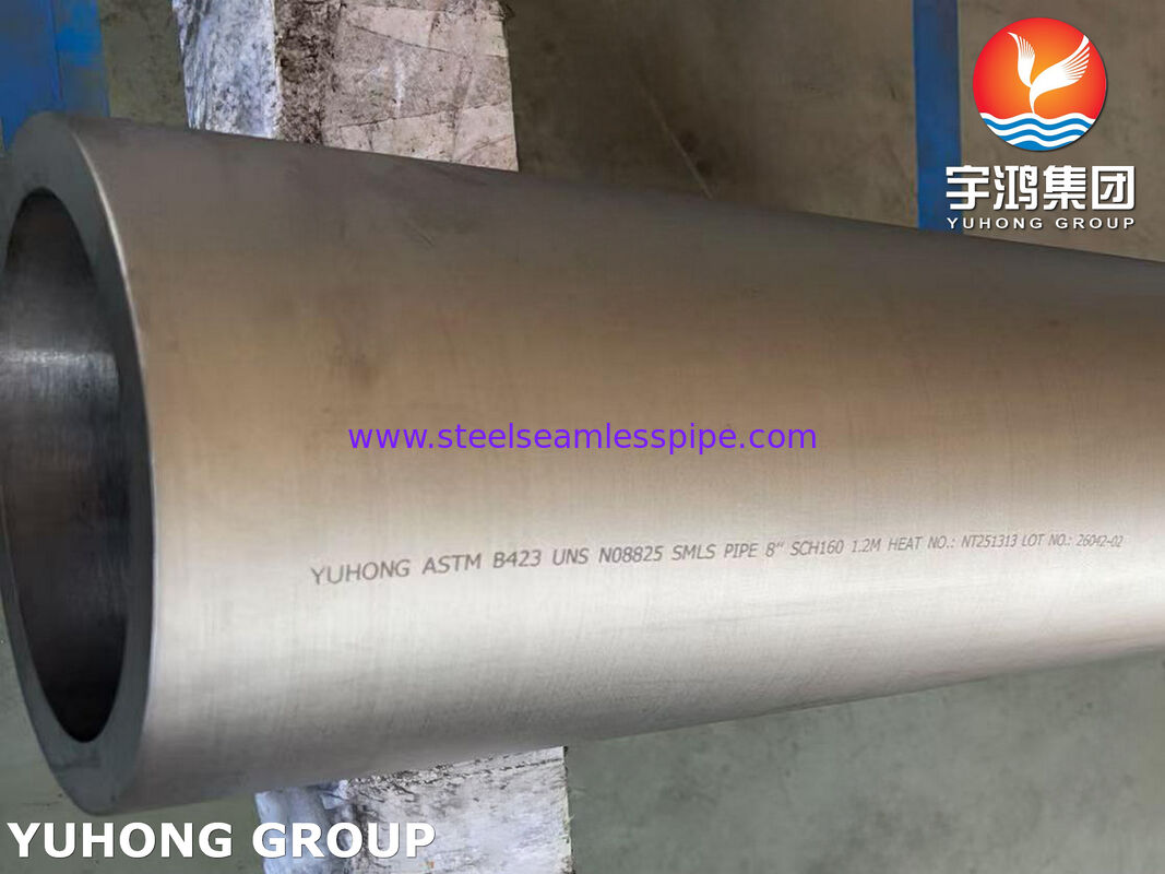 ASTM B423 UNS N08825 Incoloy 825 النيكل سبيكة الفولاذ أنبوب قطر كبير بلا مسام، مقاوم لدرجات الحرارة العالية، الحمض عالية التركيز