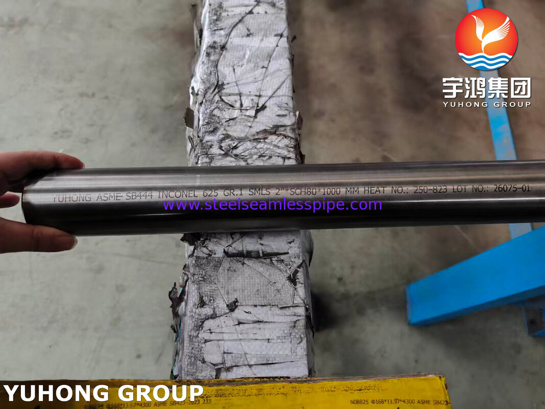 أنبوب سبيكة النيكل ASME SB444 Inconel 625 GR.1 بلا مسام 2'*SCH80*1000MM المرجل ووعاء الضغط