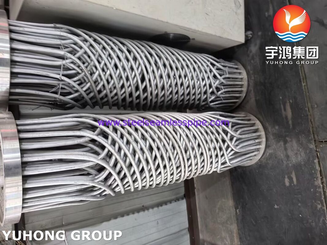 مجموعة أنابيب الجرح الحلزونية المصنوعة من الفولاذ المقاوم للصدأ ASME SA213 TP304/316L حزمة مبادل حراري عالي الكفاءة للتطبيقات المبردة والكيميائية