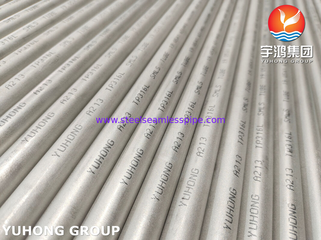 ASME SA213 TP316L الأنابيب السامة C≤0.035% لا يوجد PWHT بعد الحامدة مقاومة للتآكل بين الحبيبات للمبادل الحراري