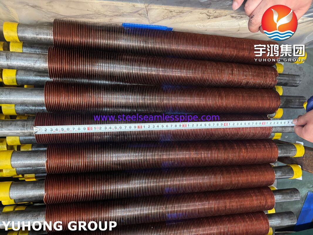أنابيب ذات زعانف مدمجة ASTM A106 Gr.B مع زعانف نحاسية CU-T2 لمبردات الهواء