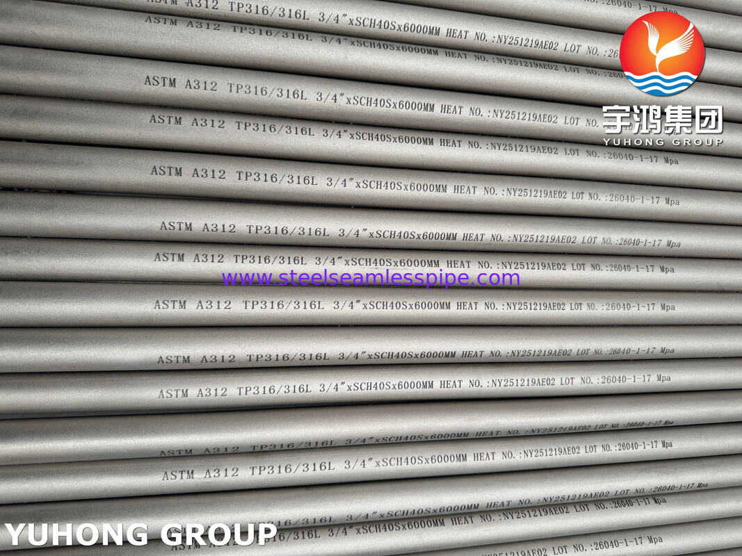 ASTM A312 TP316L / UNS S31603 / EN 1.4404 Stainless Steel Seamless Pipe for Industry