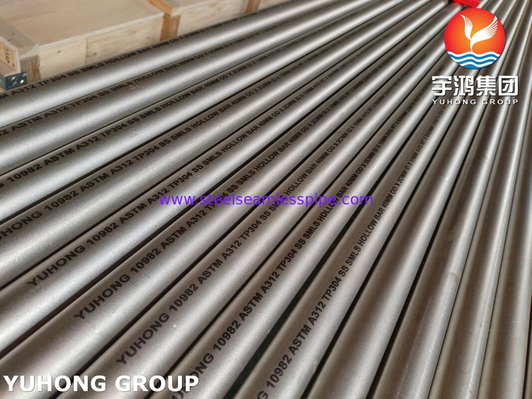 ASTM A312 TP304 / UNS S30400 شريط مجوف من الفولاذ المقاوم للصدأ بلا خيوط للصناعة الكيميائية