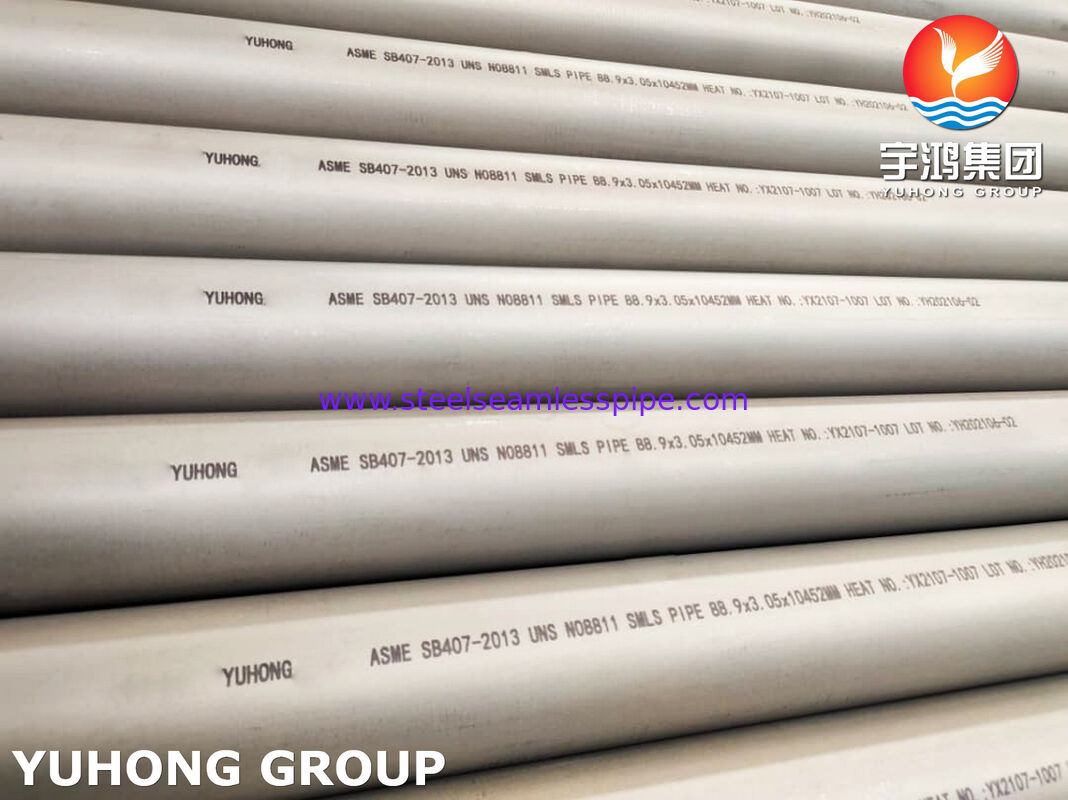 أنابيب غير ملحومة من سبائك النيكل والصلب ASTM B407 UNS N08811 مبادلات حرارية لزيت الغاز