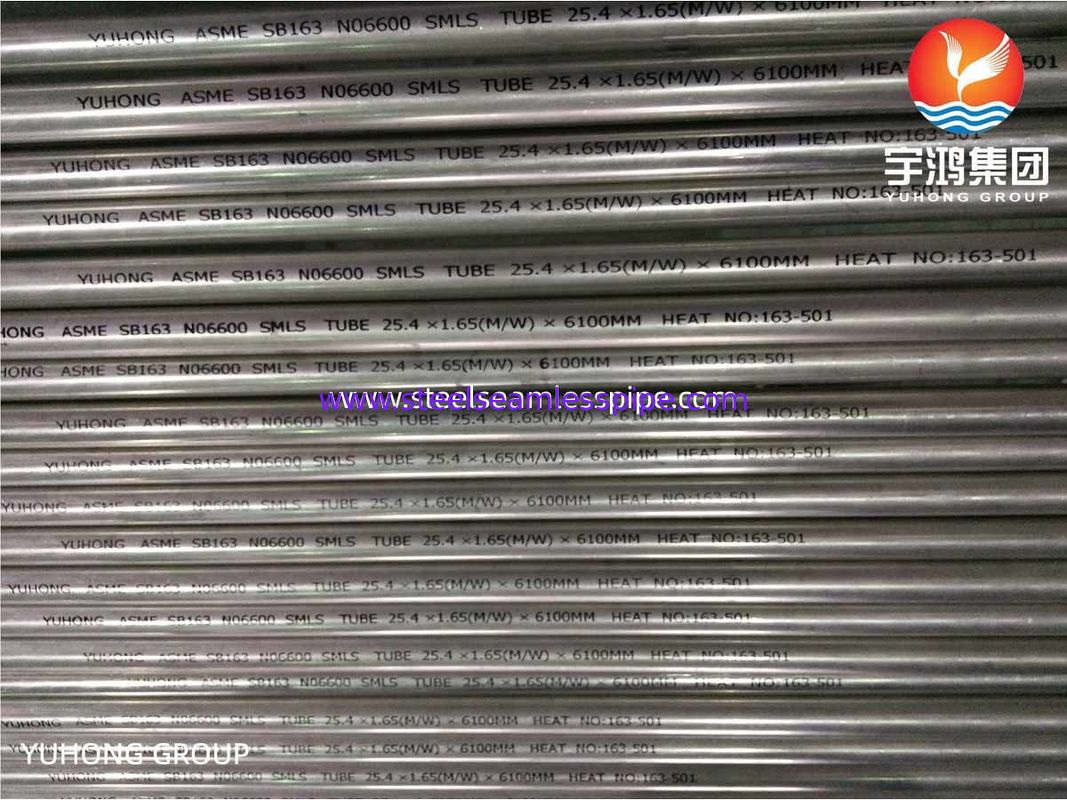 أنبوب نيك سبيك إنكونيل 600 أنابيب بلا خيوط لمبادل الحرارة SB163 UNS N06600
