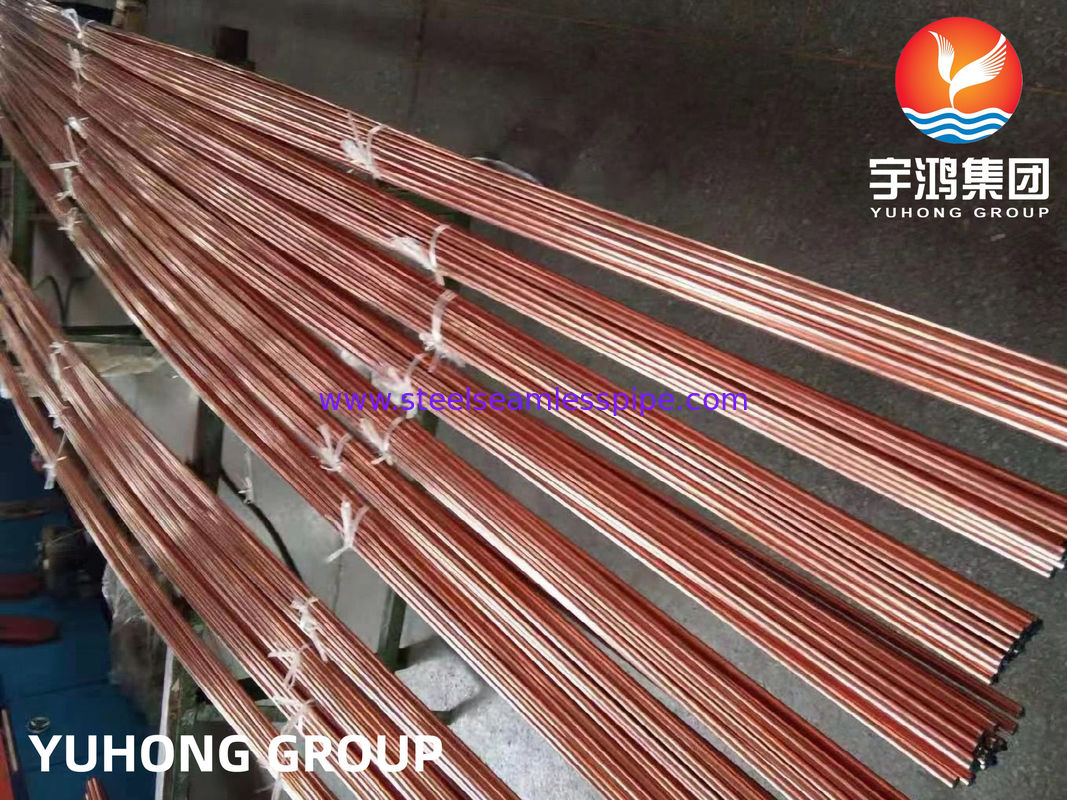 ASTM B111 / ASME SB111 TP2 UNS C12200 DHP أنبوب النحاس أنبوب مبادل حراري غير ملحوم