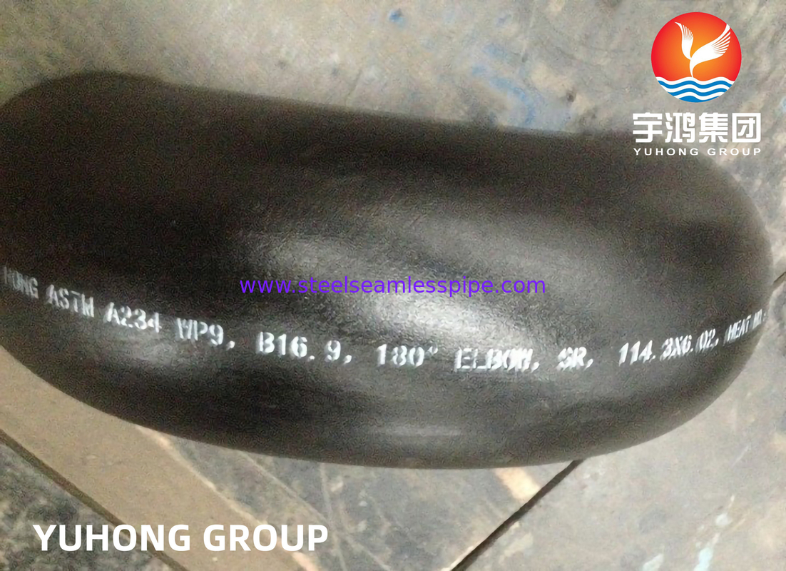 ASTM A234 WP9 180 درجة العودة الكوع سبائك الفولاذ Buttweld تركيب