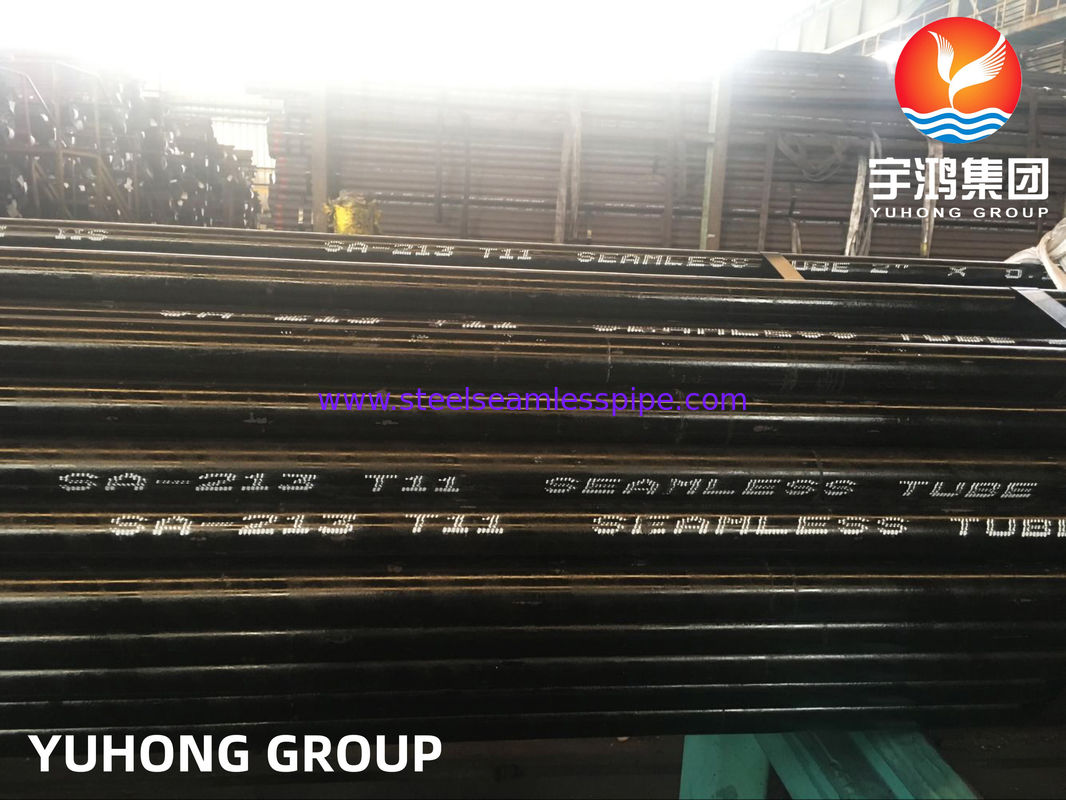 SA213 T11 / 13CrMo4-5 أنبوب فولاذ سبيكة بلا خيوط للخدمة في درجات الحرارة المتوسطة والعالية ، المطاط الساخن / المنهى البارد