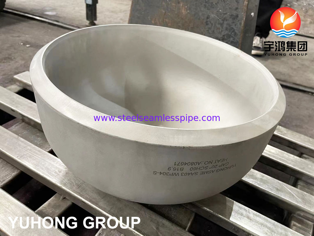 ASME SA403 WP304-S غطاء طرف من الفولاذ المقاوم للصدأ بقبعة لحام B16.9