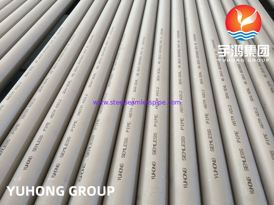 ASTM A312 TP304، TP304L أنابيب مستديرة من الفولاذ المقاوم للصدأ بدون خياطة للمعدات البحرية