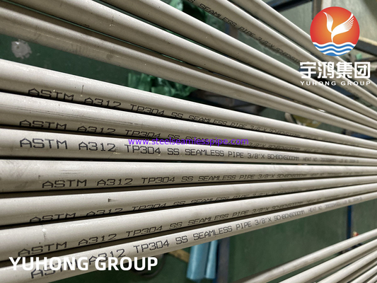 ASTM A312 TP304 أنابيب الفولاذ المقاوم للصدأ بدون خياطة المخلل والحرارة