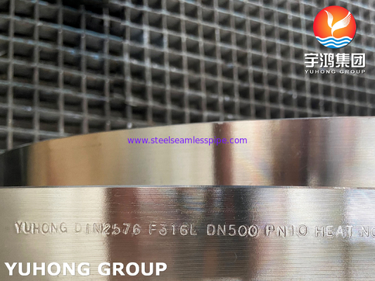 DIN2576 F316L الفولاذ المقاوم للصدأ الانزلاق على حافة مسطحة الوجه SOFF PN10
