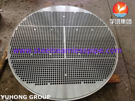 أوراق أنابيب الفولاذ اللاصق ASTM A335 ASME SA335 F5N OD 1761MM*182MM 2476HOLES*19.25MM تطبيق مبادل الحرارة